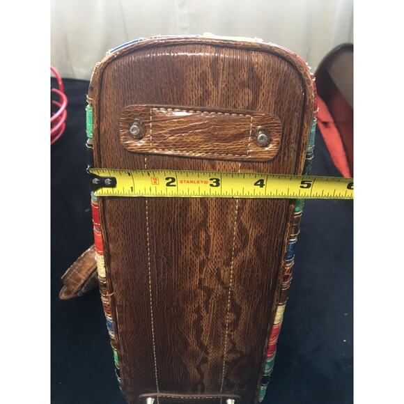 M.C. Marc Chantal Kirstin Multi Colored Croco Embossed Leather Hobo Bag Purse - Picture 9 of 13